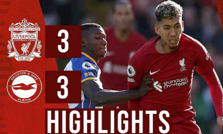 HIGHLIGHTS- Liverpool 3-3 Brighton, Firmino double as Reds fight back for draw