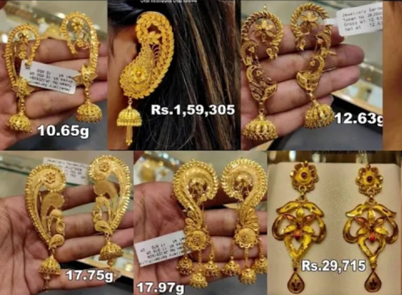 Latest Gold Earrings Designs With Weight And Price 2022