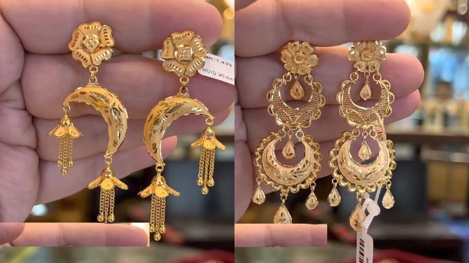 latest simple gold earrings 
