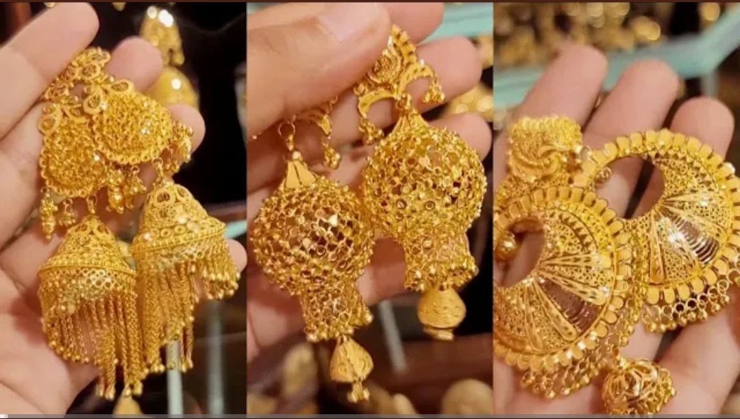 Bridal Gold Earrings Designs With Collection 