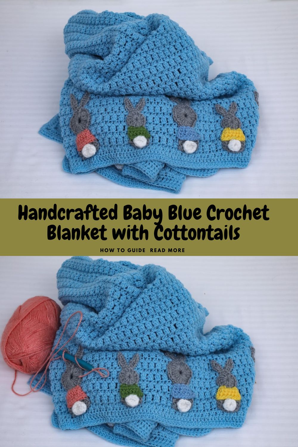 Baby blue crochet blanket